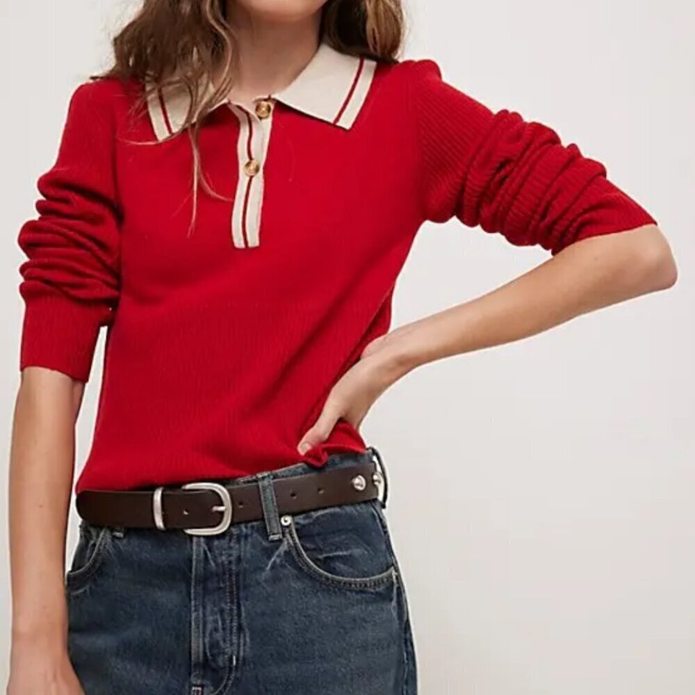NWT Free People Rudy Cashmere Pullover in Lip Prints - Picture 2 of 7